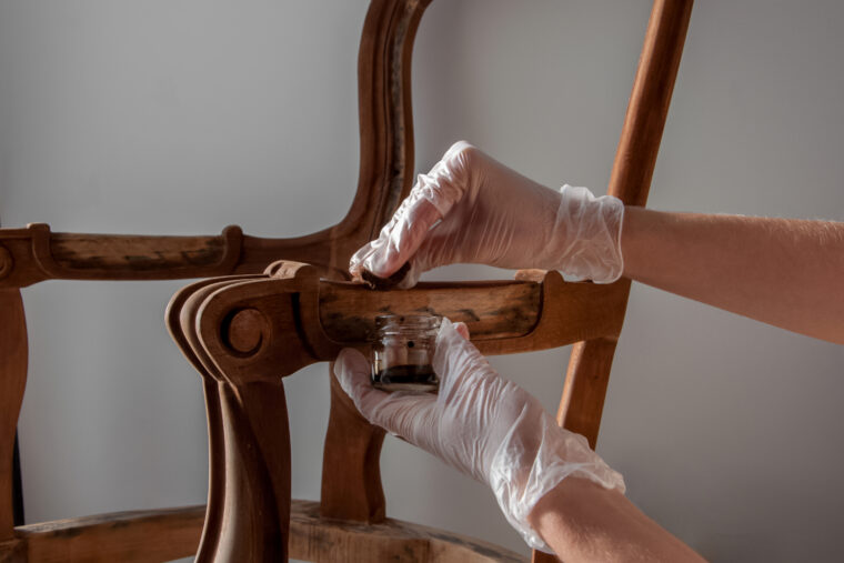 Applying wood stain