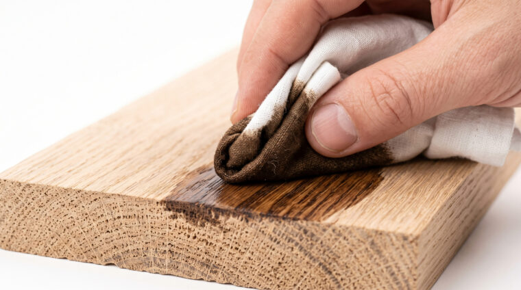 Applying wood stain