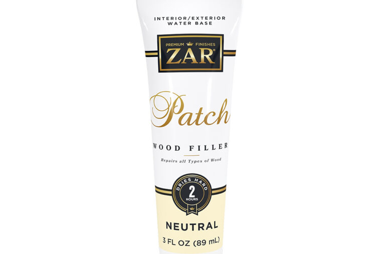 A three-ounce bottle of ZAR Patch Wood Filler in the shade neutral.